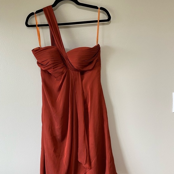 NWT Orange Rust Colored Short Bridesmaid Dress - Picture 4 of 10